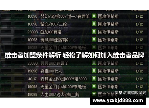 维击者加盟条件解析 轻松了解如何加入维击者品牌